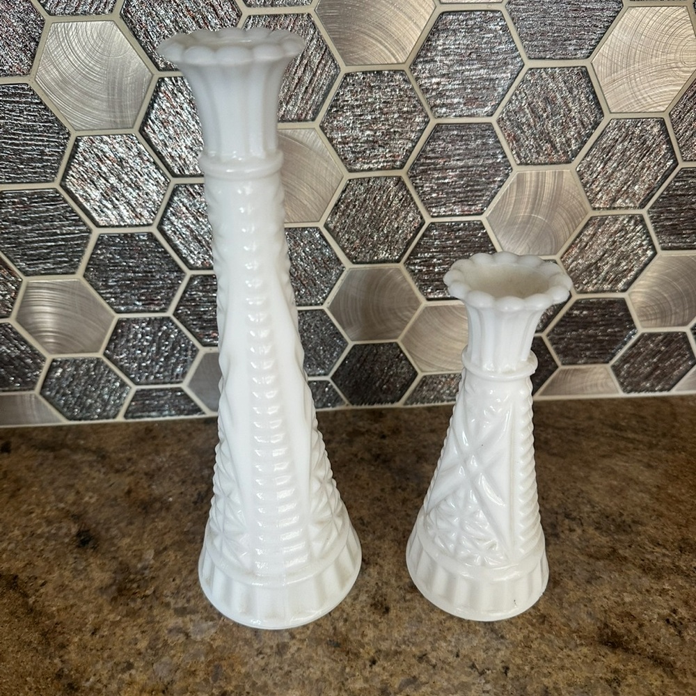 Vintage Milk Glass Vases